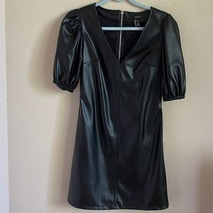 Sexy Faux Leather Mini Dress